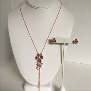 Golden Wildflower Necklace and Earring Set